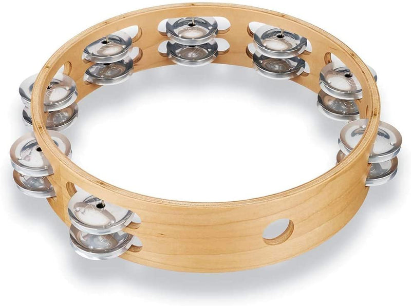 Latin Percussion Pro 10 Inch Double Row Tambourine - Aluminum - LP380B-AL