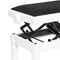 Stagg Hydraulic Adjustable Piano Bench Matte White w/ Black Velvet Top - PBH 390 WHM VBK