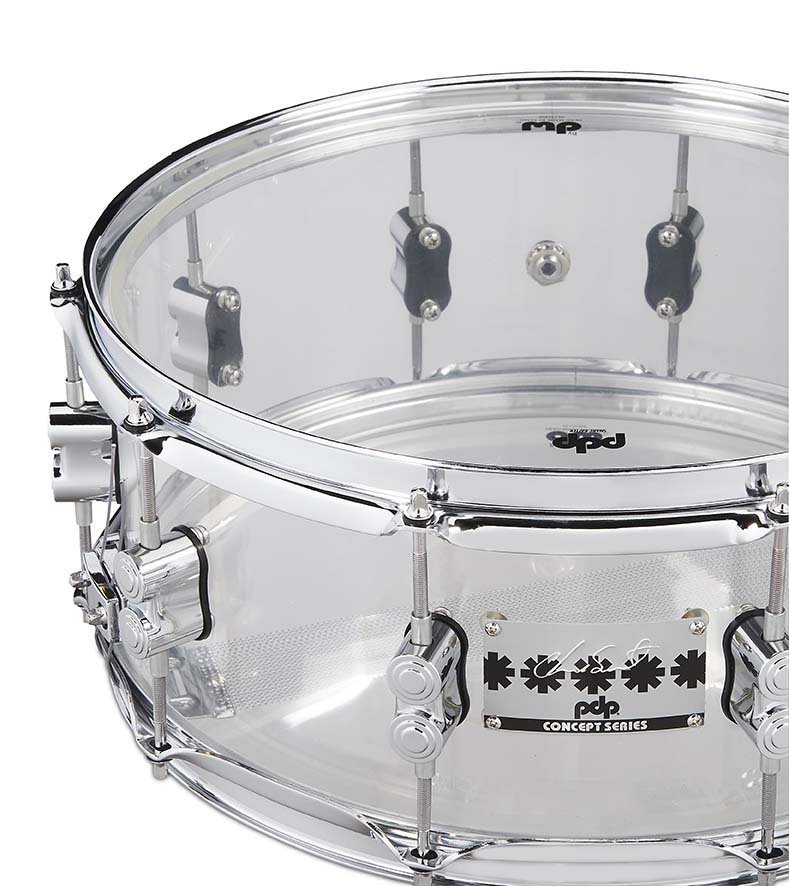 PDP Chad Smith Signature 6x14 Clear Acrylic Snare Drum - PDSN0614SSCS