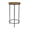 Round Wood and Metal Plant Stand Table (Set of 2)