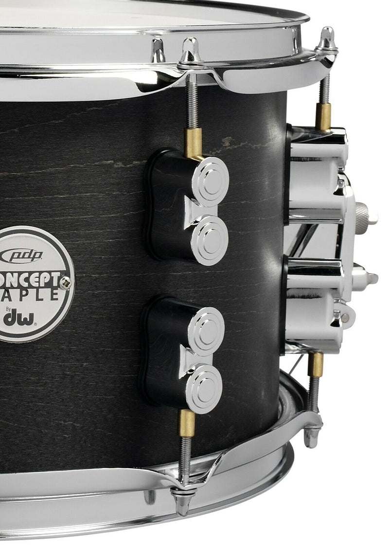 PDP Concept Series Black Wax Maple Snare 7x13 - Satin Black w/Chrome Hardware