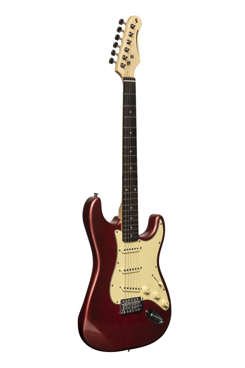 Stagg Solid Body S-Type Electric Guitar - Candy Apple Red - SES-30 CAR