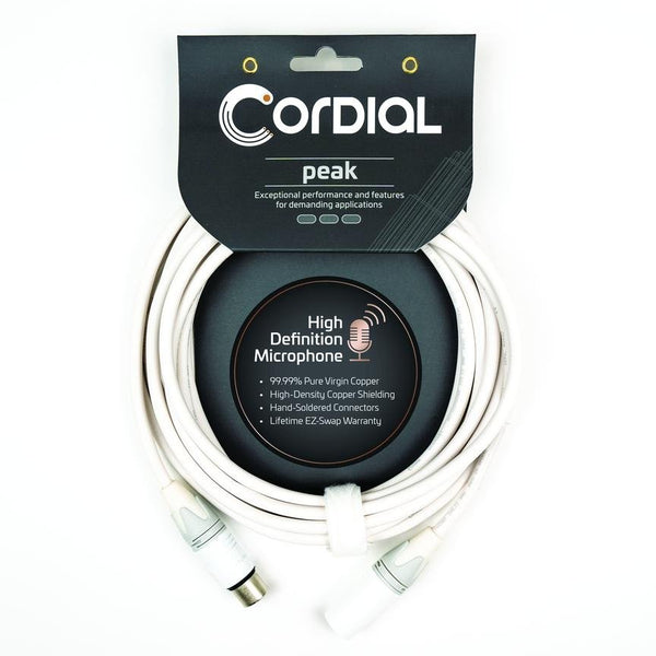 Cordial 16' XLR Microphone Cable Male to Female - Snow White - CXM10FM-SNOW