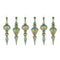 Irredescent Glass Finial Drop Ornament (Set of 6)