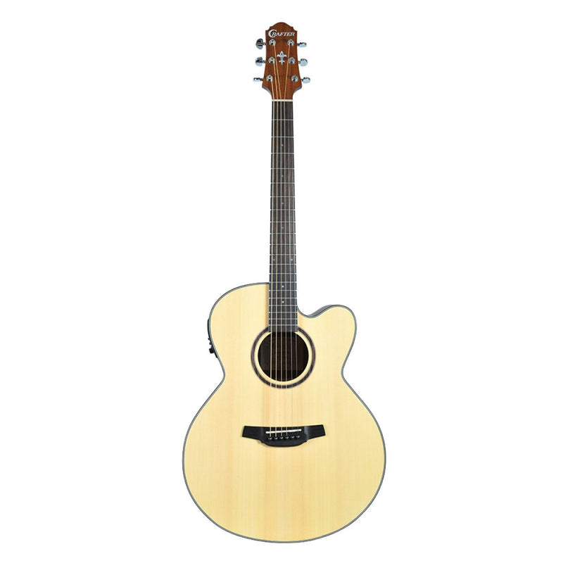 Crafter Silver Series 100 Jumbo Cutaway Acoustic Electric Guitar - Natural