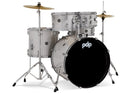 PDP Center Stage 5-Piece Full Drum Kit - 10/12/12/22/14 - Diamond White Sparkle