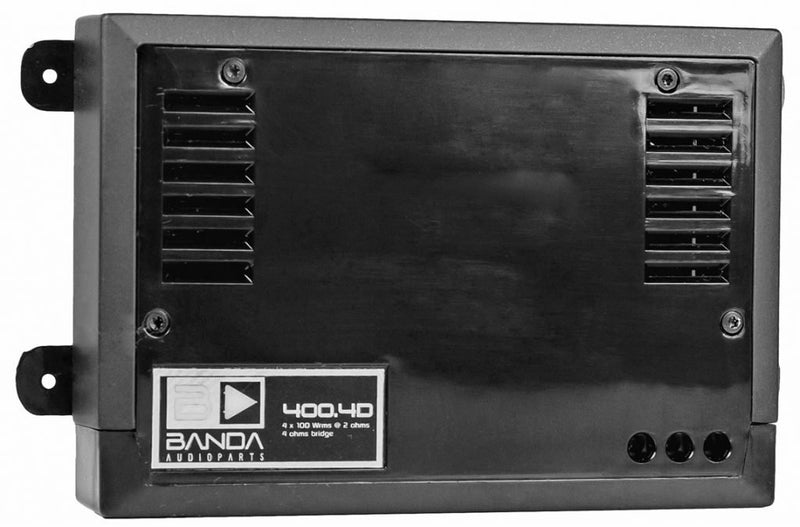 Banda Four Channel 100 Watts Max 2 Ohm Car Audio Amplifier - Black - 400.4BLACK