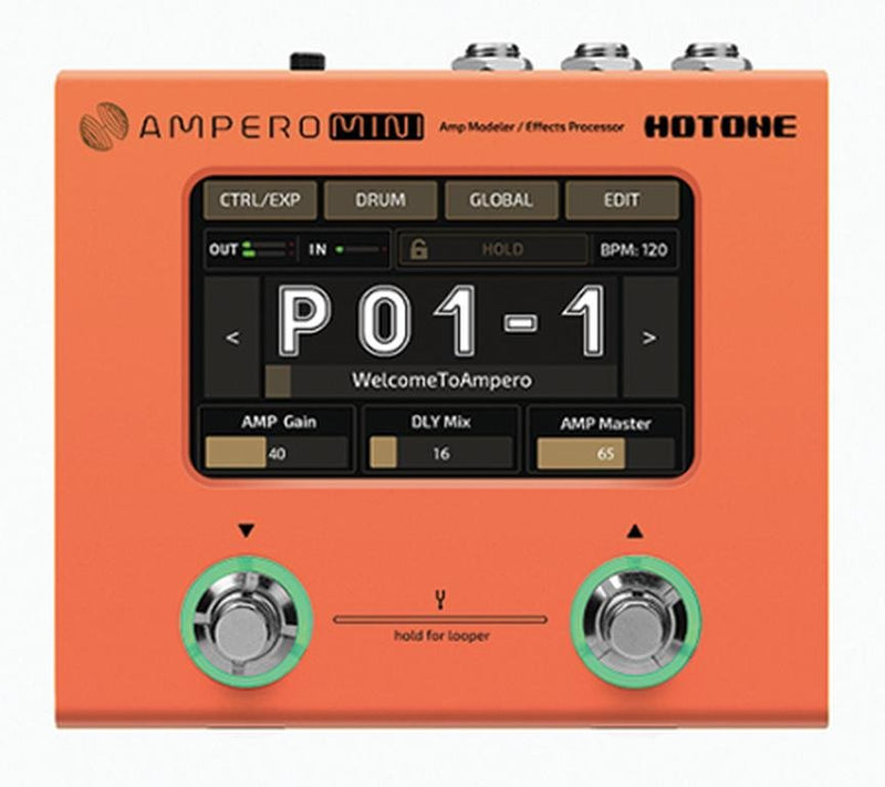 Hotone Ampero Mini Guitar Multi Effects Processor Pedal - Orange - MP-50OR