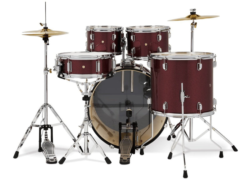 PDP Center Stage 5-Piece Full Drum Kit - 10/12/12/22/14 - Ruby Red Sparkle