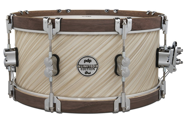 PDP Limited Edition 6.5x14 Snare Drum - Twisted Ivory w/ Walnut - PDLT6514SSTI