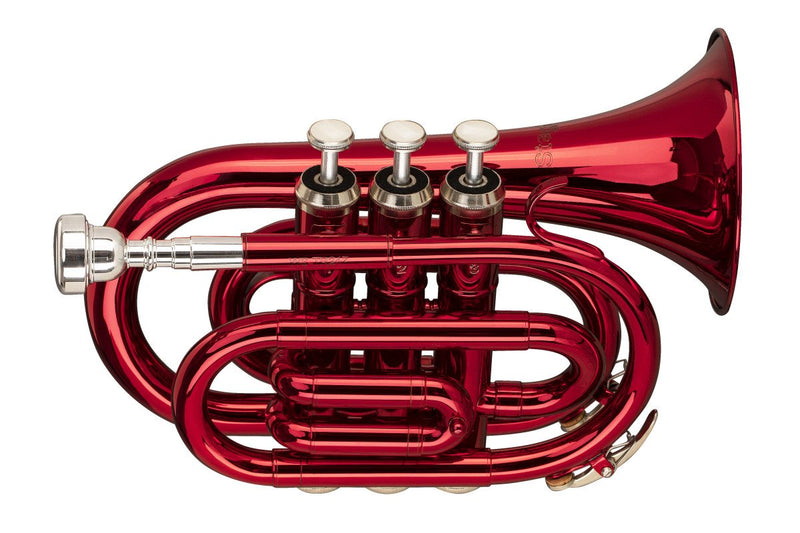 Stagg Bb Pocket Trumpet with Brass Body - Red - WS-TR247S