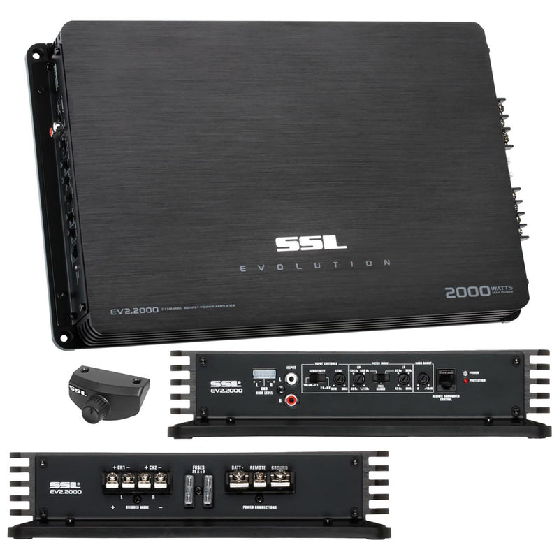 Soundstorm Mosfet 2CH 2000W Power Amplifier Remote Woofer level control EV2.2000