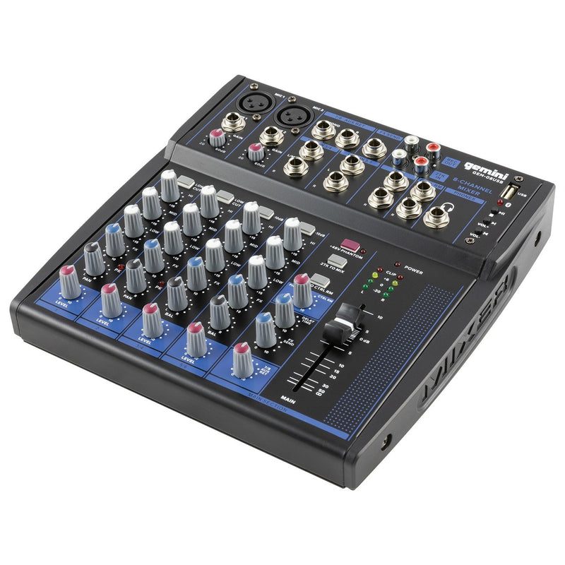 Gemini 8 Channel Compact Bluetooth Audio Mixer - GEM-08USB