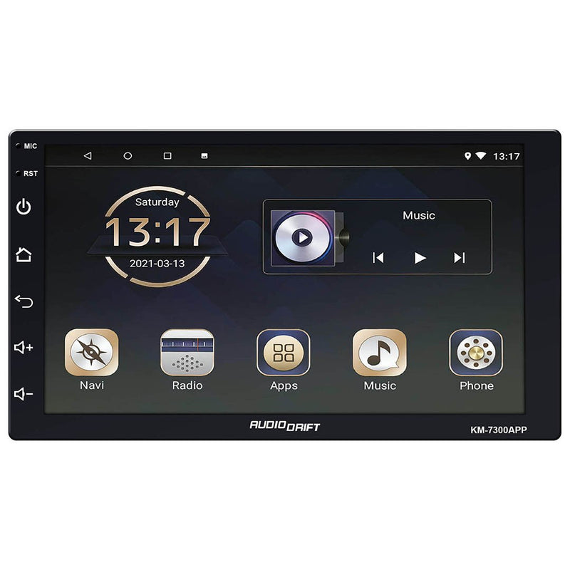 AudioDrift 7" Double DIN MECHLESS Receiver w/ WiFi Bluetooth KM-7300APP