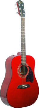 Oscar Schmidt OG2 Dreadnought Acoustic Guitar Trans Red - OG2TR