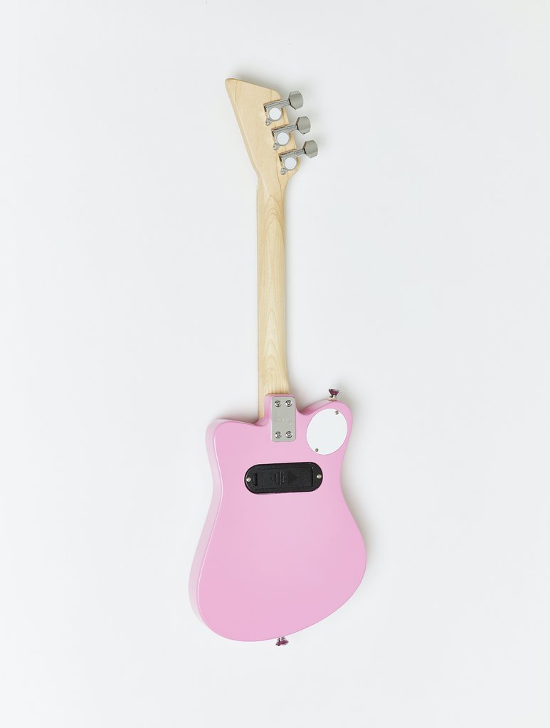 Loog Mini Electric 3 String Electric Guitar w/ Built-in Amp - Pink - LGMIEM