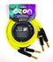 Cordial 10' DJ Dual/Mono 1/4″ TS to 1/4″ TS Cable - Neon Yellow - CEONDJPLUG3Y