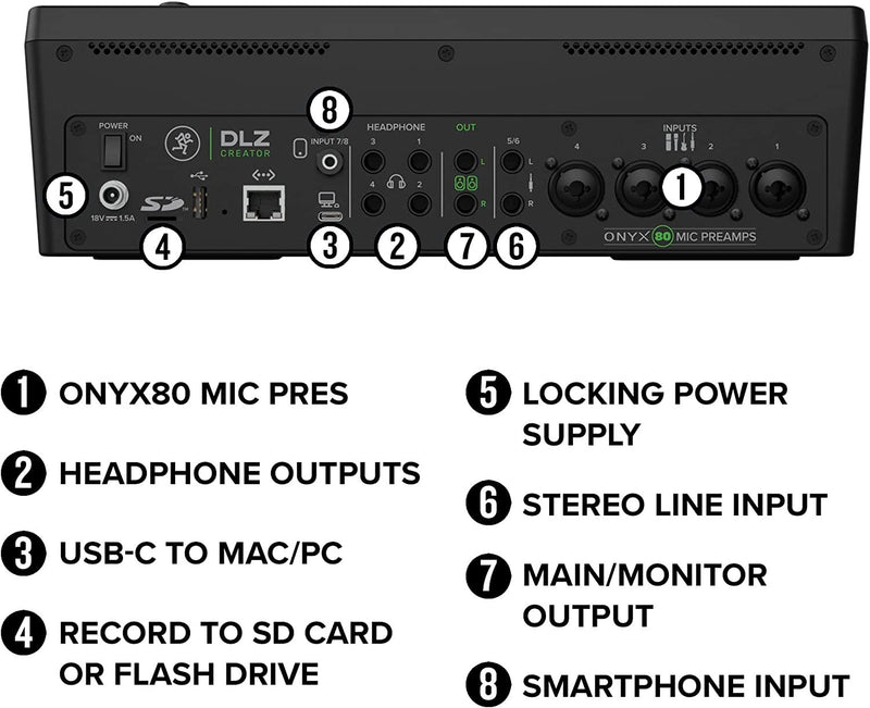 Mackie DLZ Creator Content Creation Digital Mixer w/ Mix Agent Technology