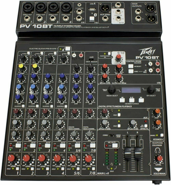 Peavey PV10BT Pro Audio Non Powered Mixer with Bluetooth