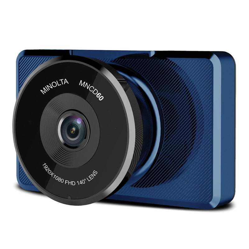 Minolta 1080p Full HD ADAS Dash Camera with 3-Inch LCD Screen (Blue) MNCD60-BL