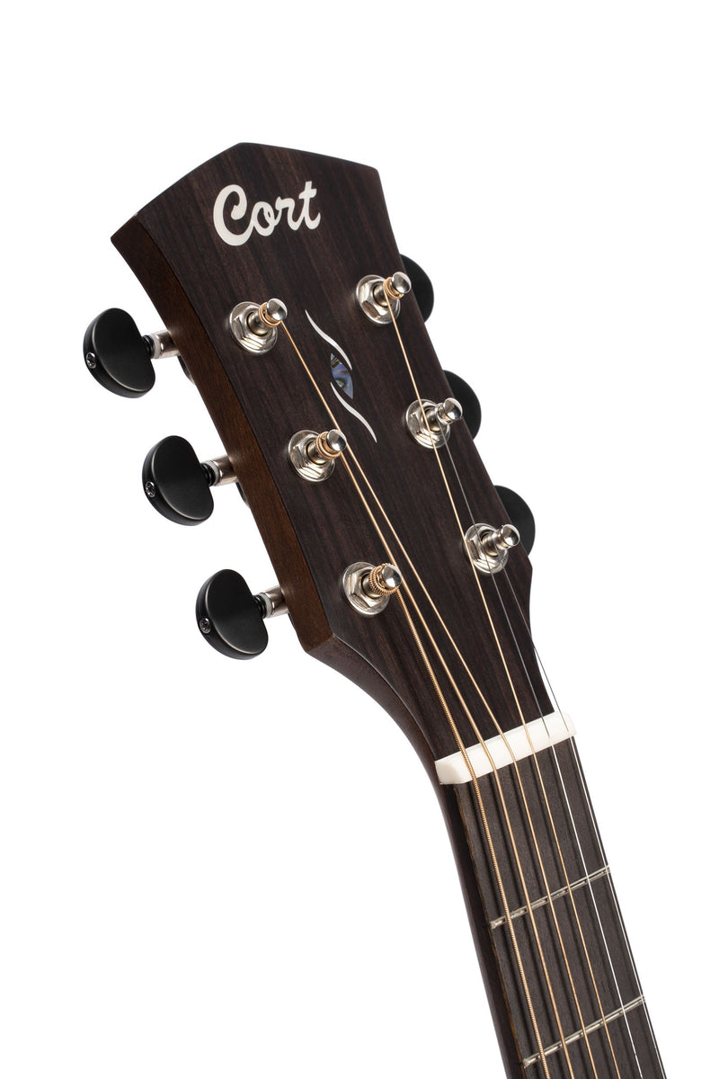 Cort COREOCOPBB Core Series Mahogany Acoustic Electric Guitar - Open Pore Black