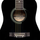 Stagg 3/4 Dreadnought Acoustic Guitar - Black - SA20D 3/4 BK