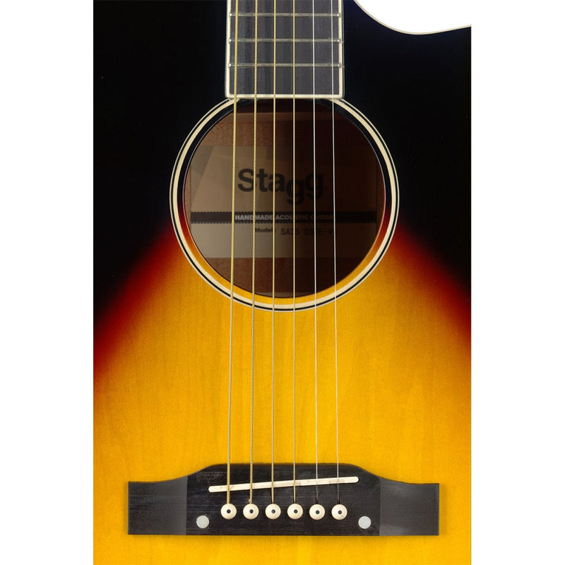 Stagg Cutaway Dreadnought Acoustic Electric Guitar - Sunburst - SA35 DSCE-VS