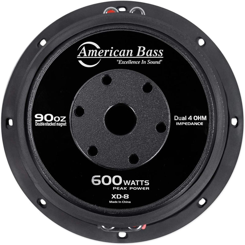 American Bass XD-844 8" 600 Watt DVC 4 Ohm Car Subwoofer