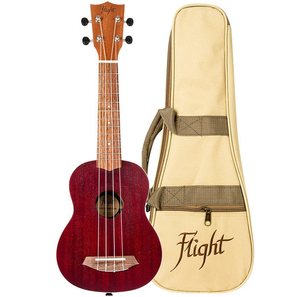 Flight Coral Soprano Ukulele with Gig Bag - Red - NUS380