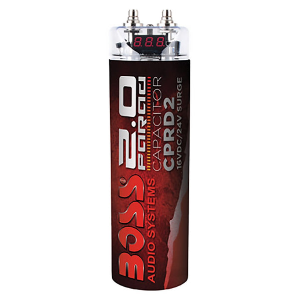 Boss Audio 2 Farad Capacitor Red Finish CPRD2