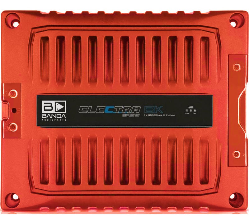 Banda ELEC8K2RED Electra 8000 Watt Bass 2 Ohm Car Amplifier - Red