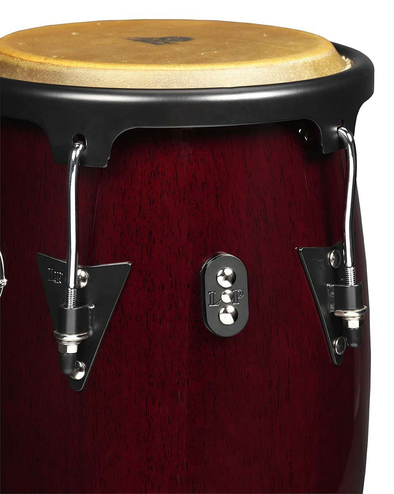 LP Aspire 10" & 11" Conga Set with Double Stand - Red/Dark Wood - LPA646-DW