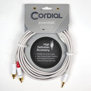 Cordial 20' Y Adapter - Stereo 1/8″ TRS to Left/Right RCA - White - CFY6WCC-LONG