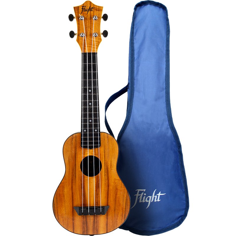 Flight Acacia Soprano Travel Ukulele w/ Gig Bag - Natural - TUS-55 Acacia