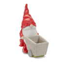 Raincoat Garden Gnome Statue with Wheelbarrow Planter 24.75"H