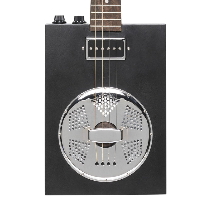 JN Guitars Acoustic Electric 4-String Resonator Cigar Box Guitar w/ Gig Bag