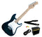 J Reynolds Mini Electric Guitar Prelude Starter Pack - Black - JRPKSTBK