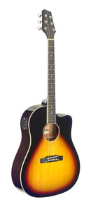 Stagg Cutaway Dreadnought Acoustic Electric Guitar - Sunburst - SA35 DSCE-VS