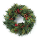 Mixed Pine and Magnolia Wreath 21"D