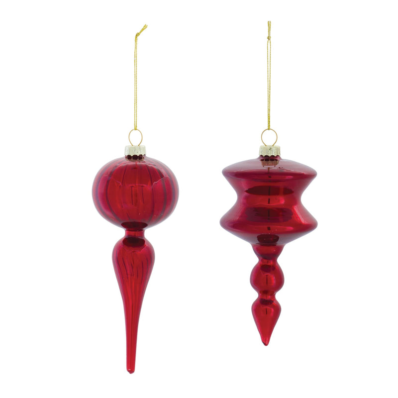 Glass Finial Drop Ornament (Set of 12)