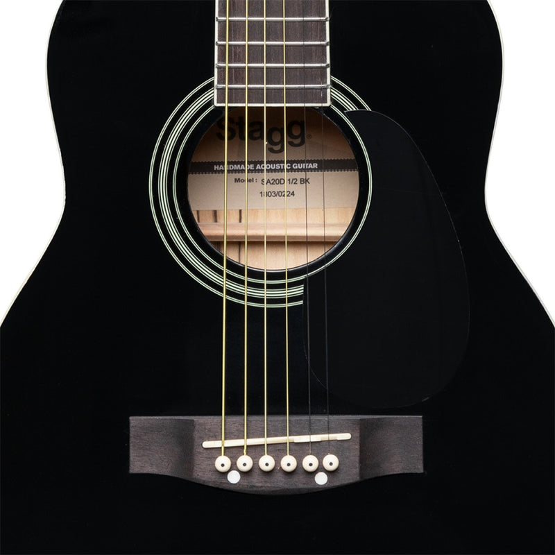 Stagg Left-Handed Dreadnought Acoustic Guitar - Black - SA20D LH-BK