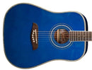 Oscar Schmidt OG1 3/4-Size Acoustic Guitar Trans Blue - OG1TBL