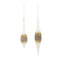 Modern Glass Tear Drop Ornament with Gold Bead Accent (Set of 6)