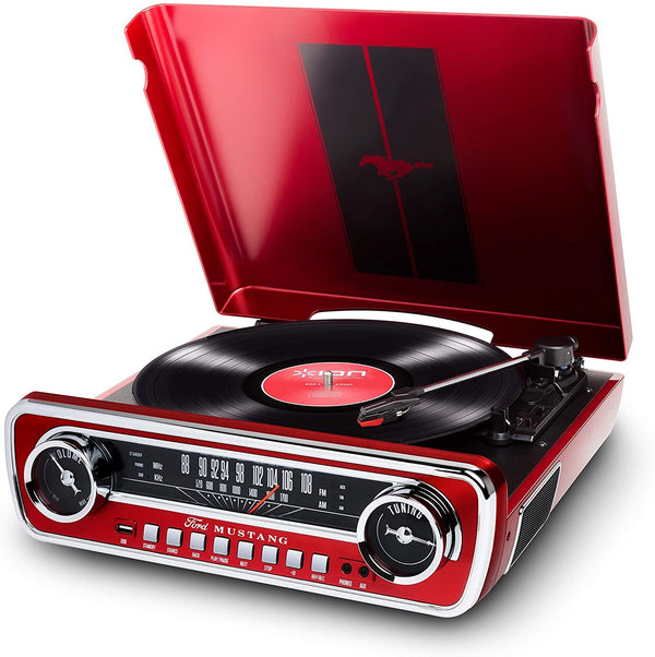 Ion Mustang LP Turntable 4-in-1 Music Center w/ AM/FM Radio, USB, Aux - iT69RD