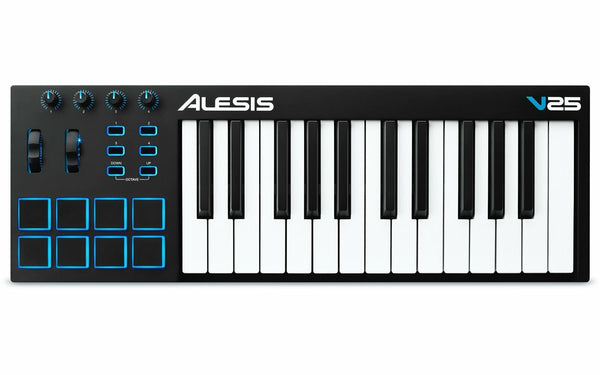 Alesis 25-Key USB MIDI Keyboard Controller w/ Backlit Pads - V25 - New Open Box