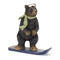 Black Bear Figurine with Snow Board Accent (Set of 3)