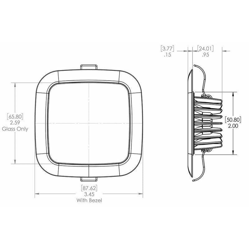 Lumitec Square Mirage Down Light - Spectrum RGBW Dimming - Polished Bezel 116117