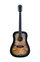 Washburn DFBDB Deep Forest Burl Dreadnought Acoustic Guitar - Black Fade