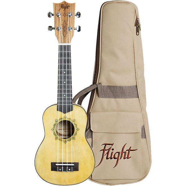 Flight Spruce & Zebrawood Relic Soprano Ukulele – DUS330 RELIC