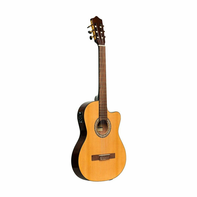 Stagg Thin Cutaway Acoustic Electric Classical Guitar Natural SCL60 TCE-NAT Open Box